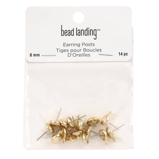 12 Packs: 14 ct. (168 total) 8mm Earring Posts by Bead Landing™